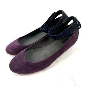 Tsubo Gylda Flats 10 Purple Suede Blue Ankle Strap Comfort Womens